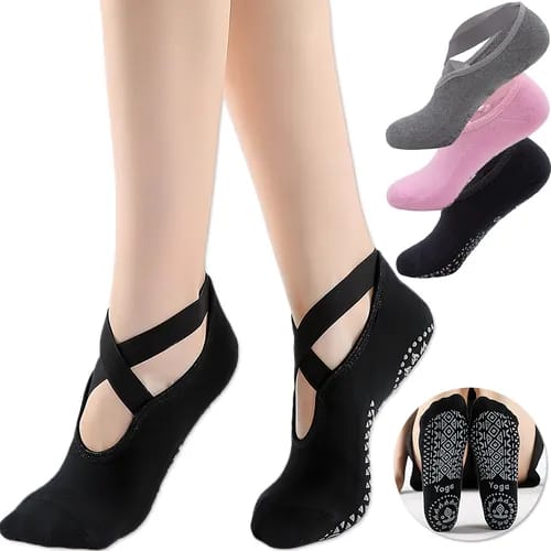 Vista 4 de Media antideslizantes para yoga y pilate - Color: Rosa